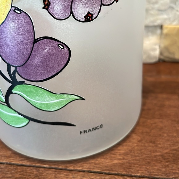 1980s Frosted Glass Fruit Pitcher Made In France - Picture 2 of 7